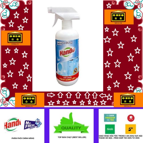 Tẩy cặn canxi làm sạch vách kính tắm, vòi inox, bồn sứ, gạch men an toàn tiện lợi hiệu quả Hando 570ml