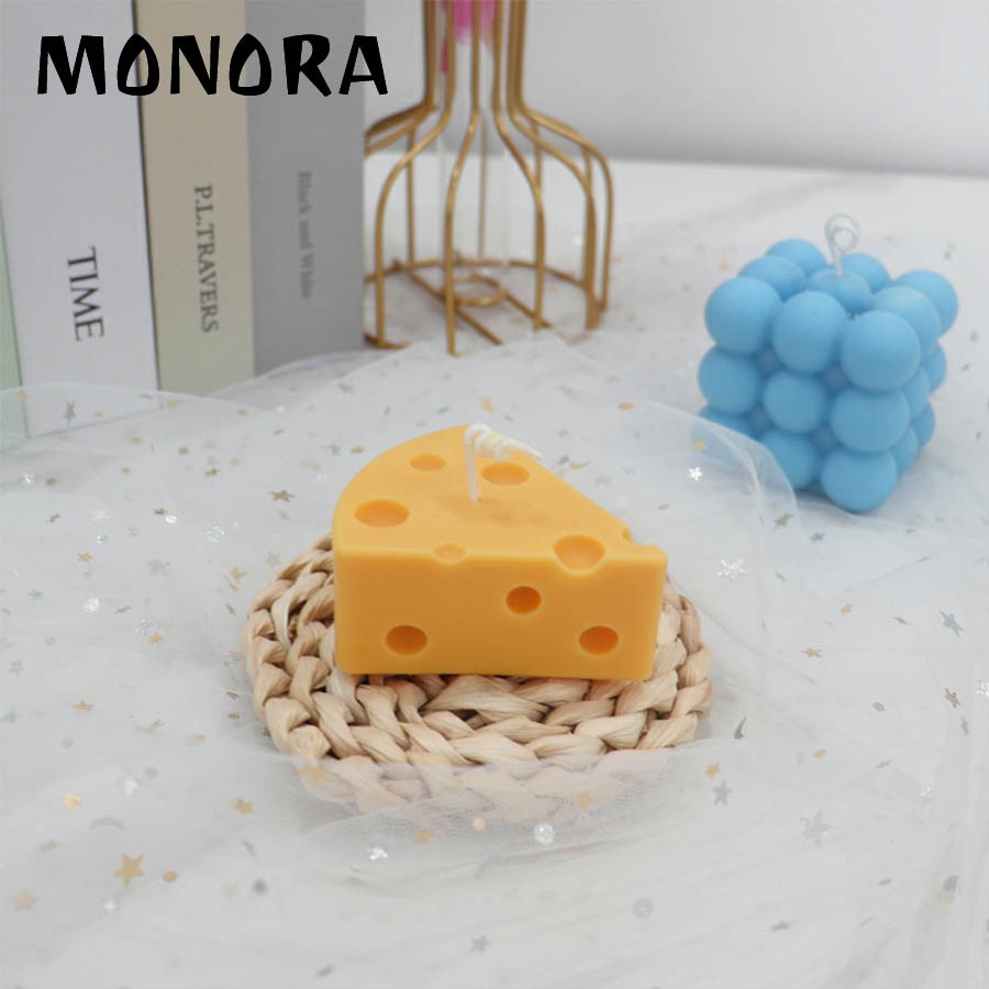 Nến decor hình bánh Phô Mai Cute MONORA C4 trang trí không khói sáp decor phụ kiện trang trí phòng - candle decor