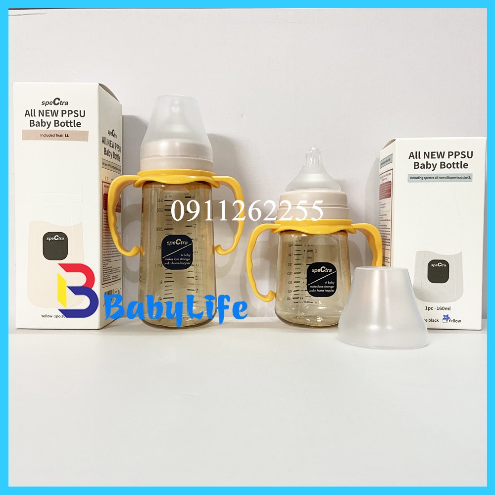 Bình sữa Spectra Hàn Quốc PPSU 160/280ml tặng kèm tay cầm