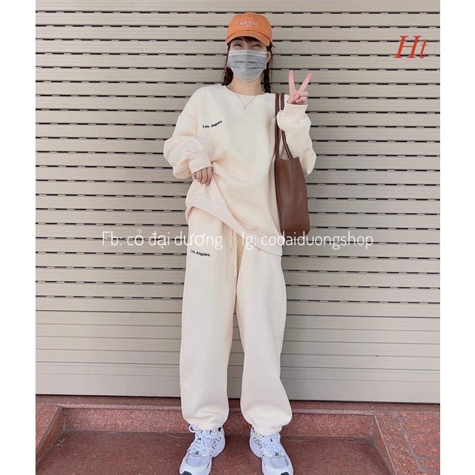 Bộ nỉ cotton Los nhỏ ngực H2B868