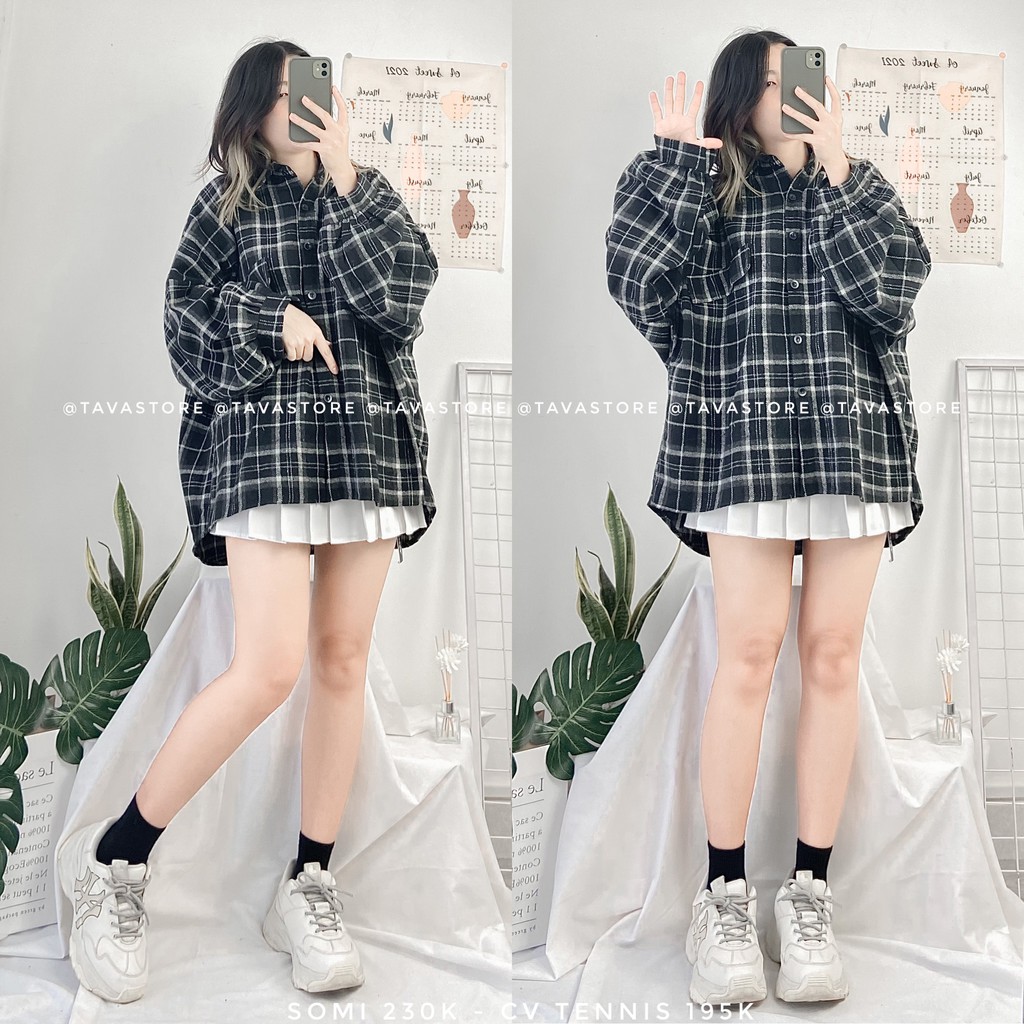 Áo sơmi caro Oversize