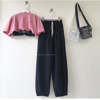 ❄️❄️Set Bộ Quần Nỉ Trơn + Set Áo Croptop