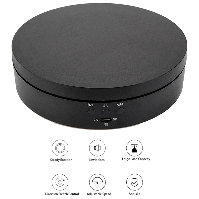 Giá Đỡ Trưng Bày Trang Sức Xoay 360 Độ Màu Đen Có Thể Sạc Lại