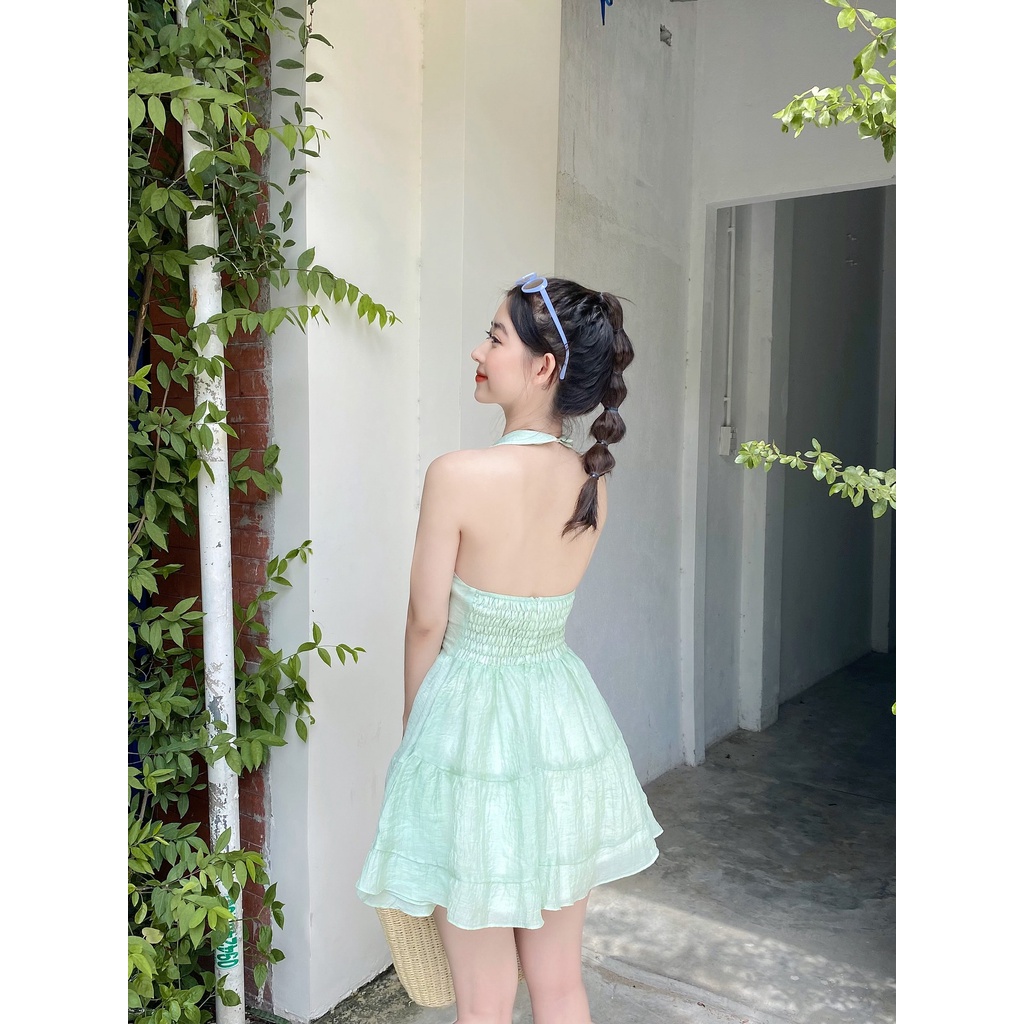 JOLIN | 𝗟𝗜𝗟𝗢 𝗝𝗨𝗠𝗣𝗦𝗨𝗜𝗧 - Jumpsuit ngắn dạng váy xòe cổ vest vải tơ xốp không nhăn
