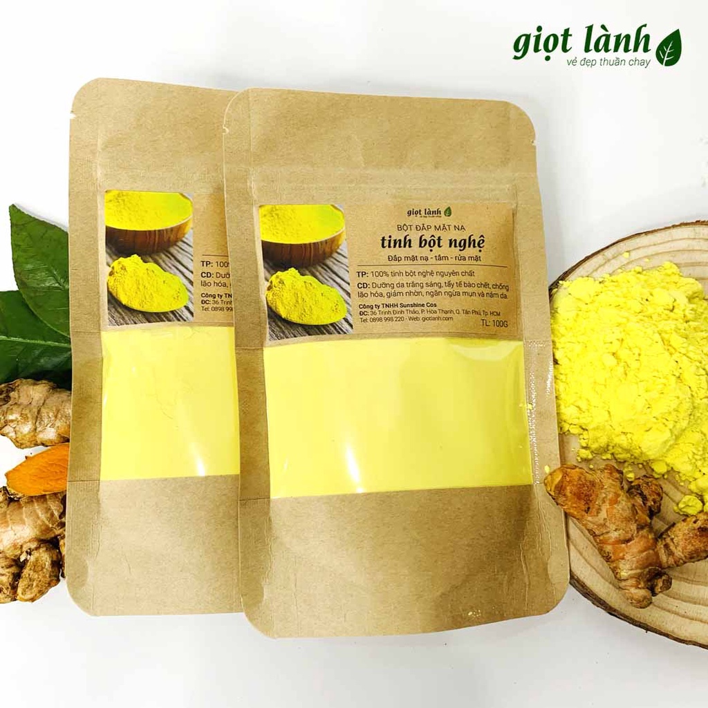 Tinh Bột Nghệ nguyên chất - Da trắng sáng, mịn màng Giọt Lành 100 Gram