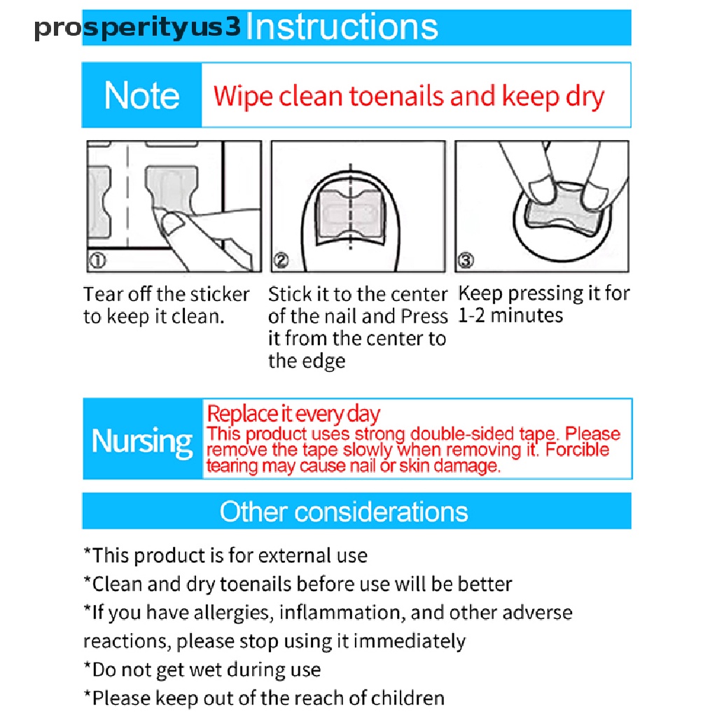 [prosperityus3] Ingrown Toenail Correction Tool Toe Nail Treatment Elastic Patch Sticker Clip [new]