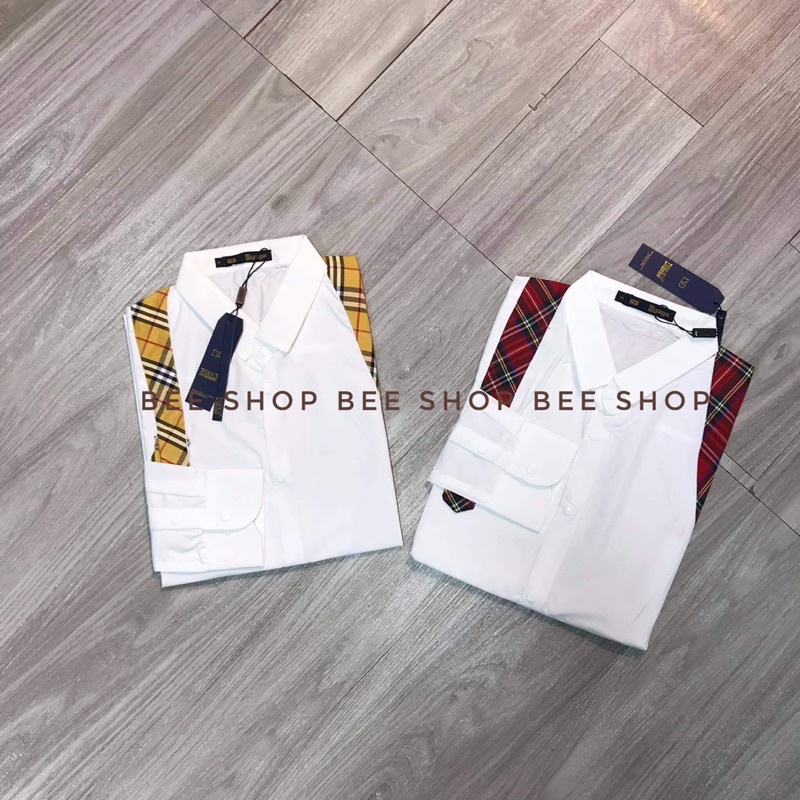 Áo sơ mi phối kẻ Mcq, áo sơ mi nam đẹp thời trang - Bee Shop | BigBuy360 - bigbuy360.vn