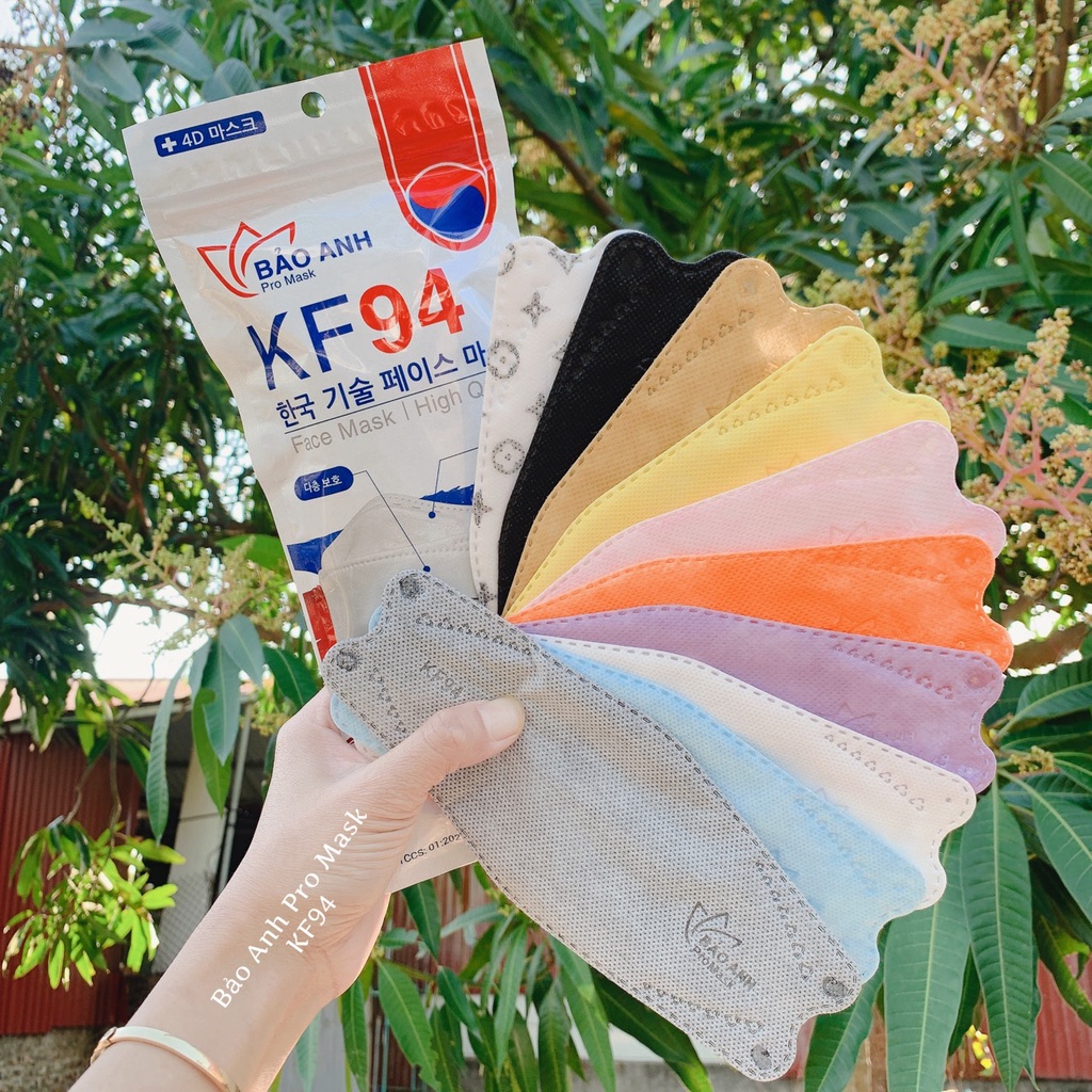 Khẩu trang y tế 4D Bảo Anh  KF94 hàng chính hãng chống bụi kháng khuẩn 1 túi 10 chiếc