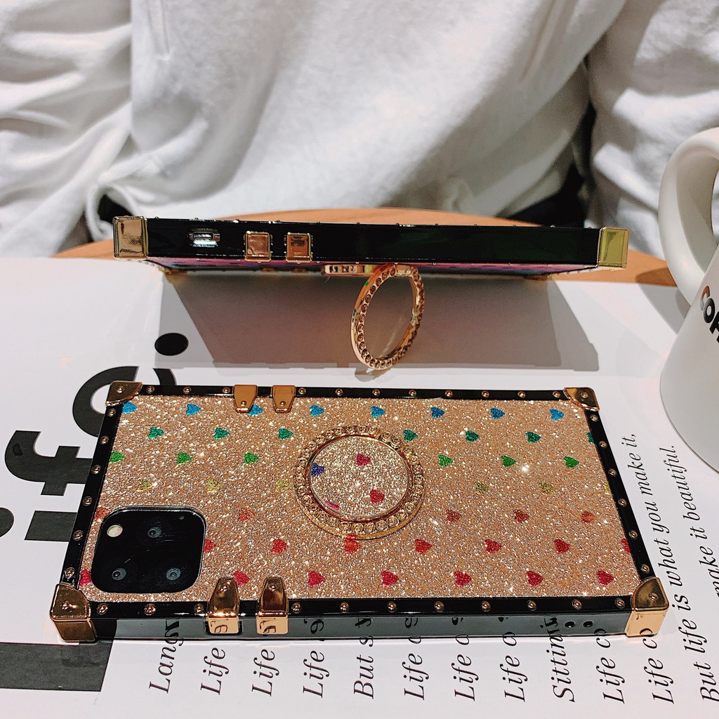 Ốp Điện Thoại Viền Vuông Kim Tuyến Hình Trái Tim Cho Iphone 6 6s 6plus 6splus 7 8 7plus 8plus X Xs Xr Xsmax 11 11pro 11pro Max | BigBuy360 - bigbuy360.vn