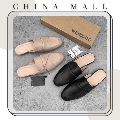 Giày sục da xuất dư châu âu fulltag +boxx đơn giản siêu xinh thời trang nữ