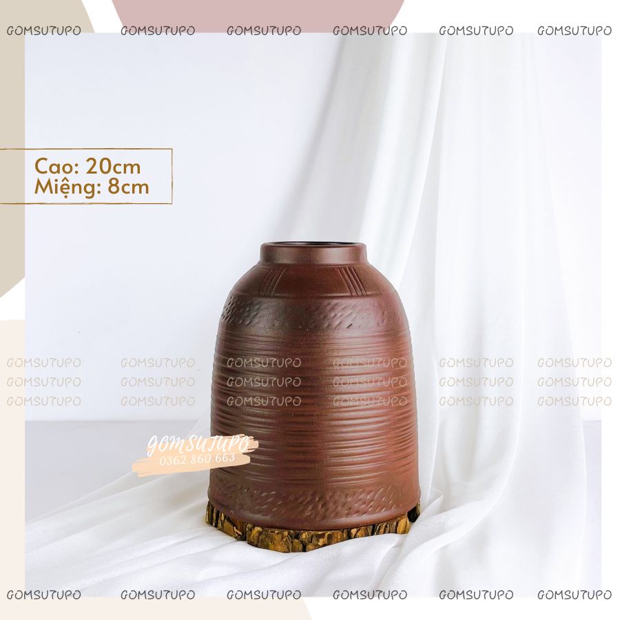 CHUÔNG Gốm Cắm Sen , Đào Tết , Tuyết Mai - Bình Hoa Gốm Trang Trí Decor - gomsutupo Bát Tràng