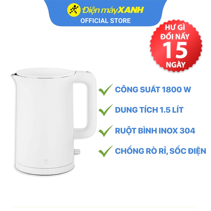 [Mã ELHADEV giảm 4% đơn 300K] Bình đun siêu tốc Xiaomi 1.5 lít Electric Kettle EU (SKV4035GL)