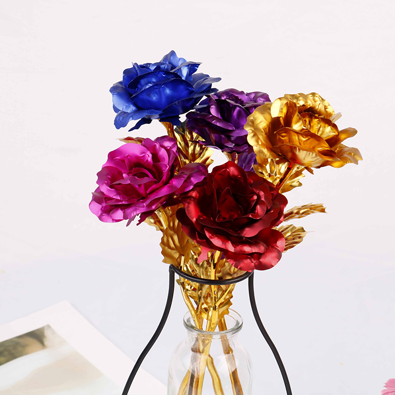 24k gold plated golden rose flowers anniversary valentine's day lovers' gift