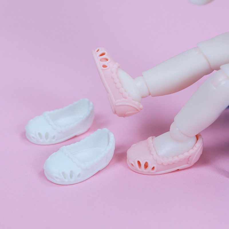Set 4 Đôi Giày Nhựa Mini Cho Búp Bê BJD 16 Cm Tỉ Lệ 1 / 12