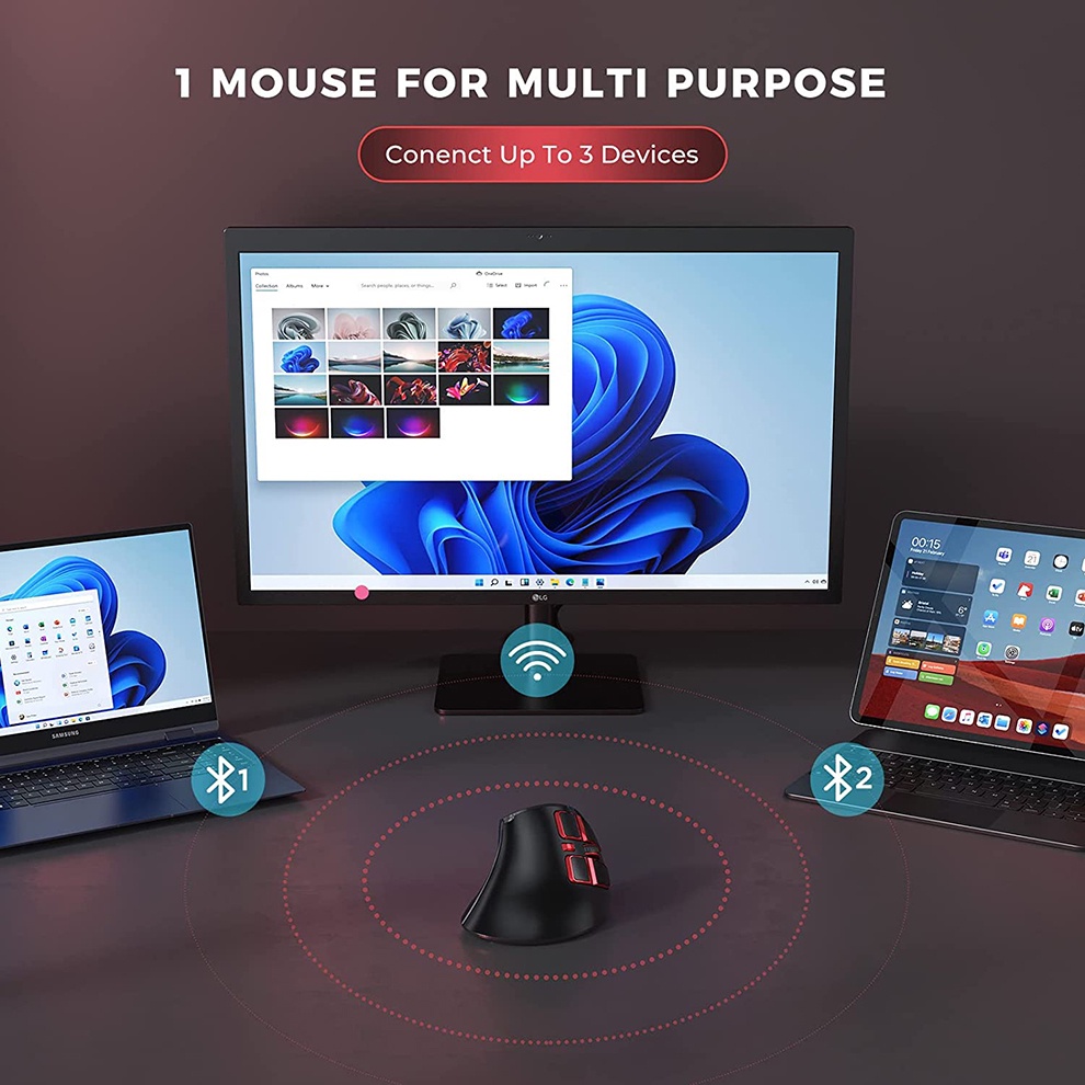 Chuột Bluetooth 2.4G Không Dây Đa Năng Cho Máy Tính