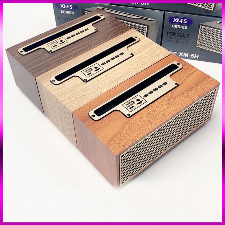 Loa Gỗ Bluetooth mini không dây MX5 trang trí nghe nhạc âm bass cực hay pin trâu hỗ trợ cổng AUX bảo hành 1 năm