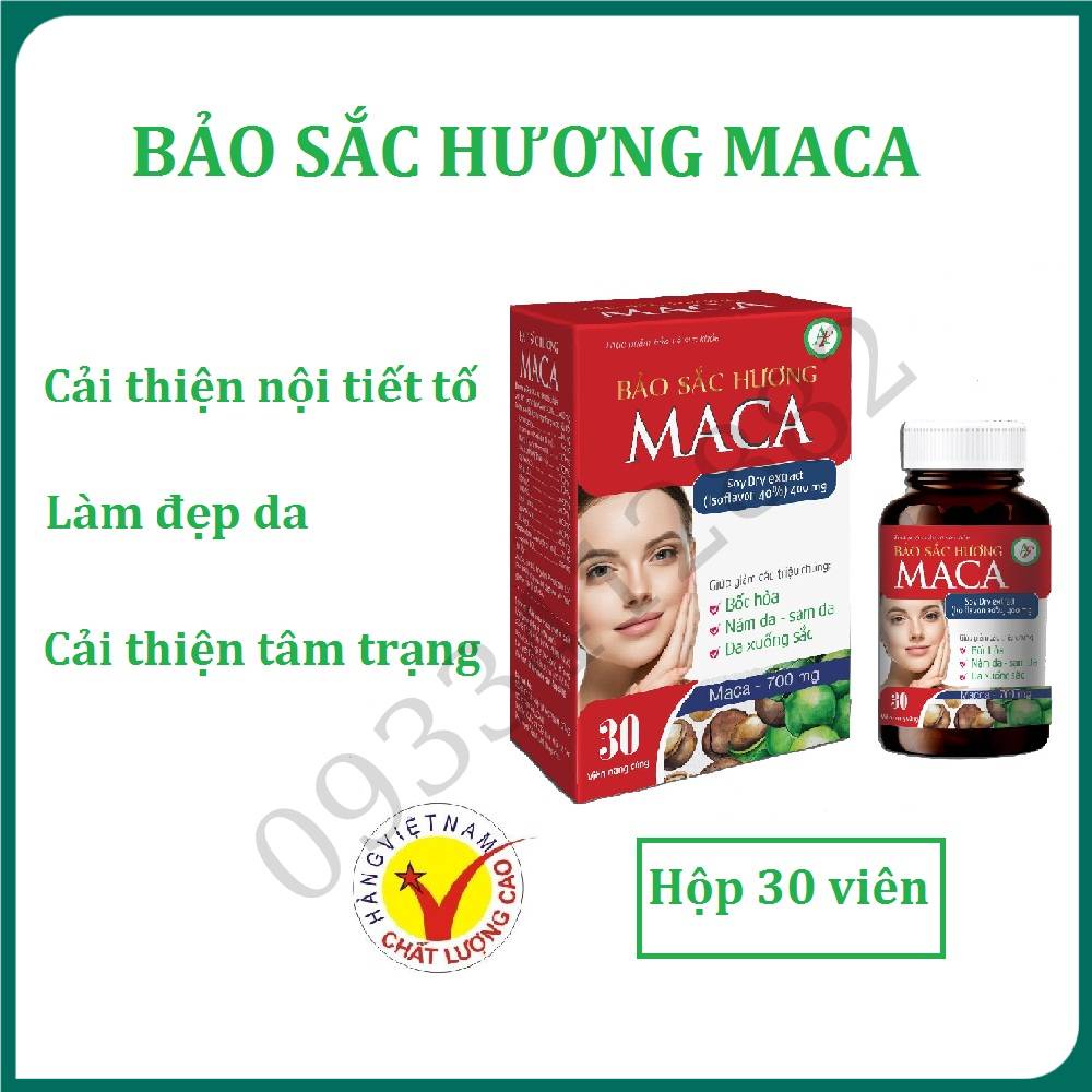 Viên uống sinh lý nữ bảo sắc hương Maca hộp 30 viên giúp cải thiện nội tiết tố, làm đẹp da