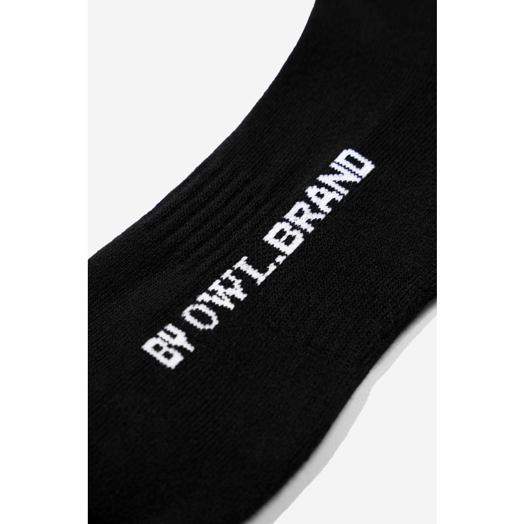 OWL BRAND® STRIPE SOCK - Combo hai tất cổ trung màu Đen - OWL101121