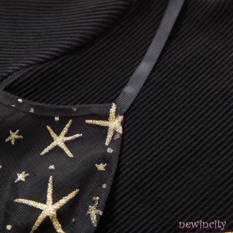 Đầm bé gái tay dài phối lưới họa tiết ngôi sao