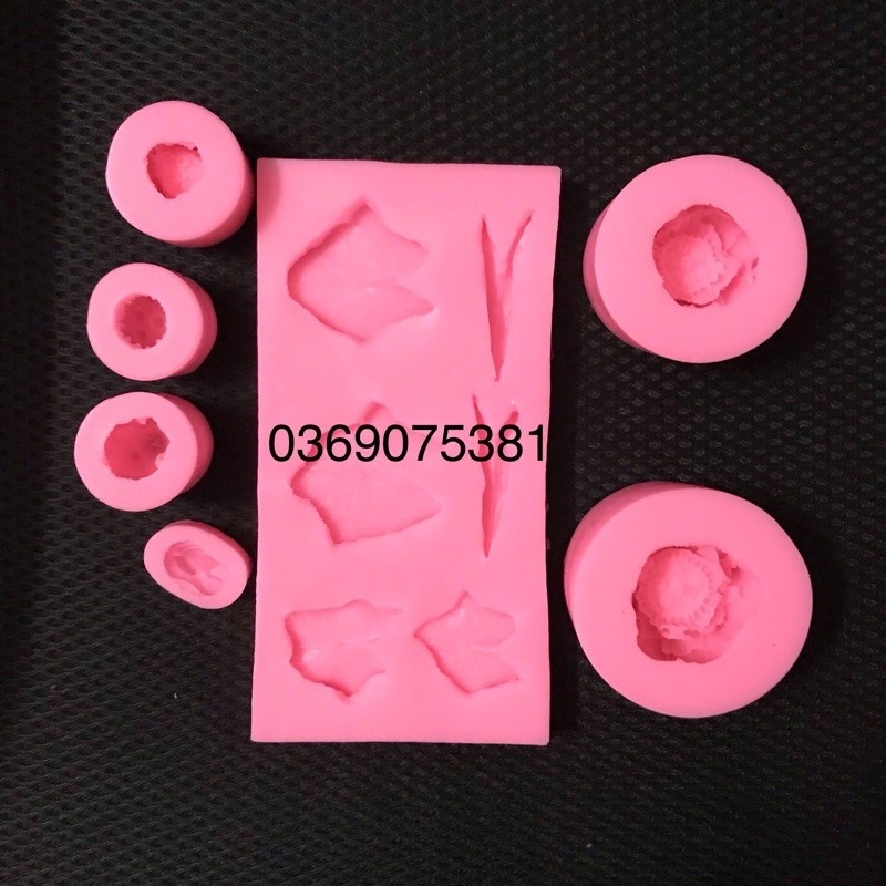 Bộ 7 khuôn silicon hoa sen búp sen lá sen ếch khuôn hoa sen thái làm thạch bánh rau câu hoa nổi 4d bánh trung thu