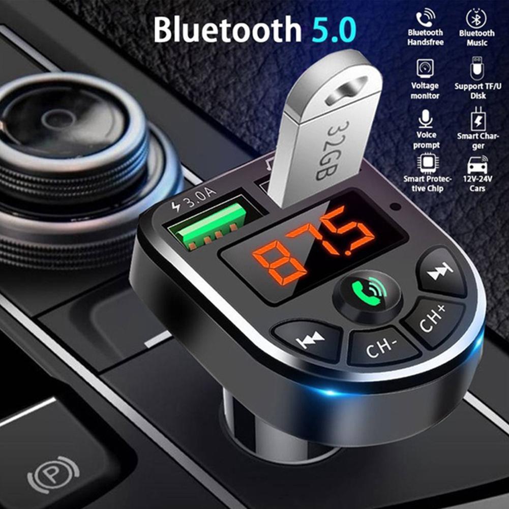 5.0 Bluetooth Transmitter Fm Kit Car Modulator Mp3 Player E1N7