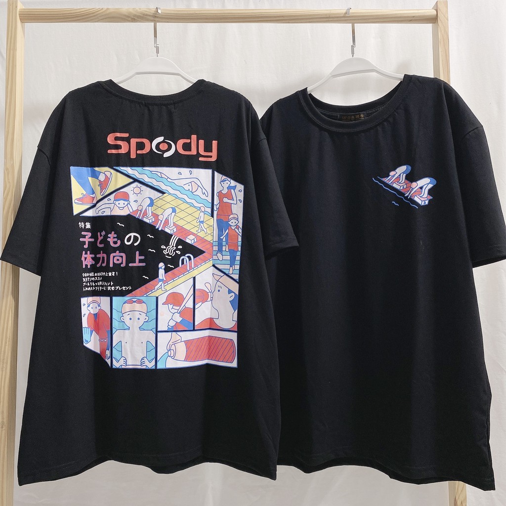 Áo Thun tay lỡ YAYSHOP phông unisex nam nữ form rộng vải cotton mềm mịn Bơi Lội kèm hình thật