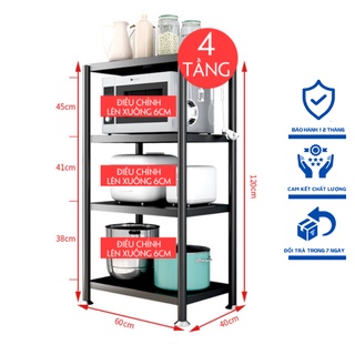 Kệ Để Đồ Nhà Bếp Đa Năng 4 Tầng Kích Thước 60x40x120cm Đựng Đồ Dùng, Nồi Cơm Điện, Lò Nướng