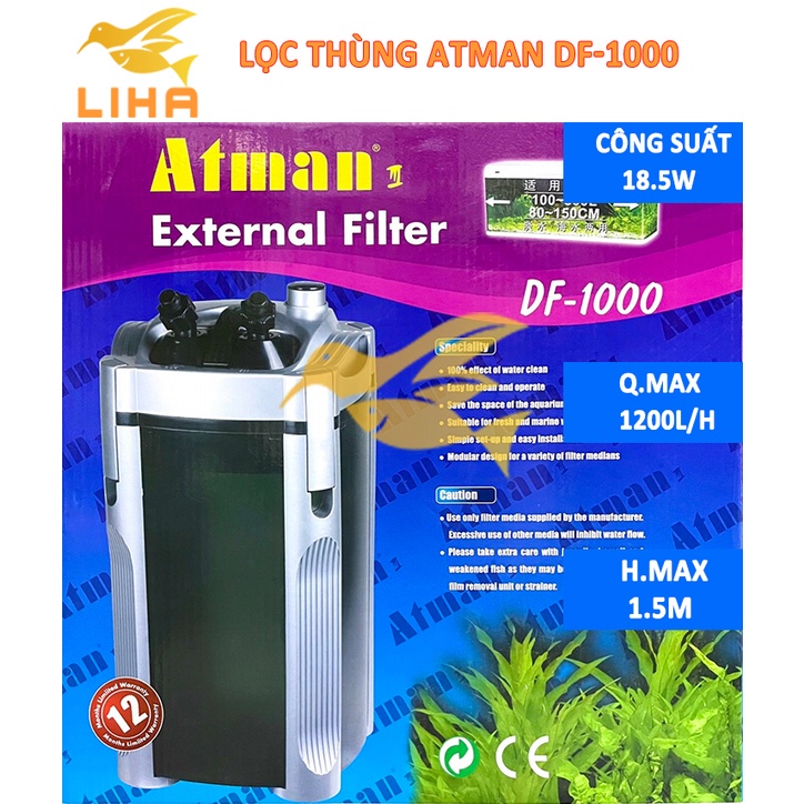 Máy Lọc Thùng Atman DF - Lọc Ngoài Cho Hồ Cá 100-300 Lít