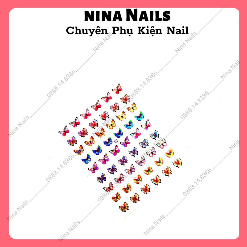 Sticker Hình Bướm Dán Móng Tay Hiệu Ứng 3D Cực Đẹp