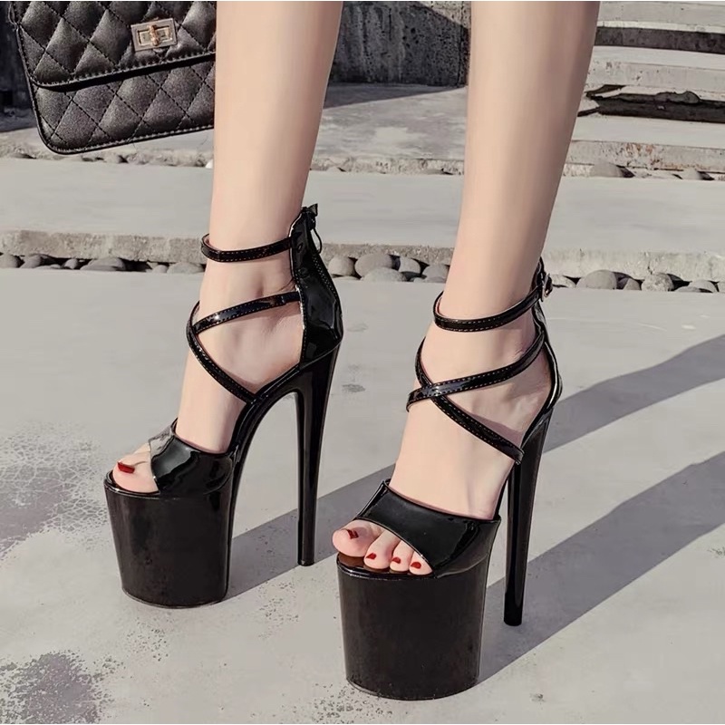 GIÀY CAO GÓT 20CM DÂY CHÉO