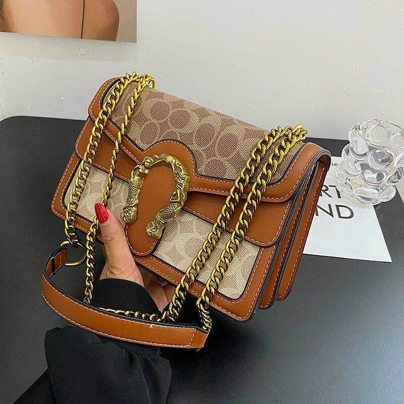 Túi xách nữ, túi đeo chéo đầu rồng phối màu mẫu mới thời trang cao cấp rẻ đẹp