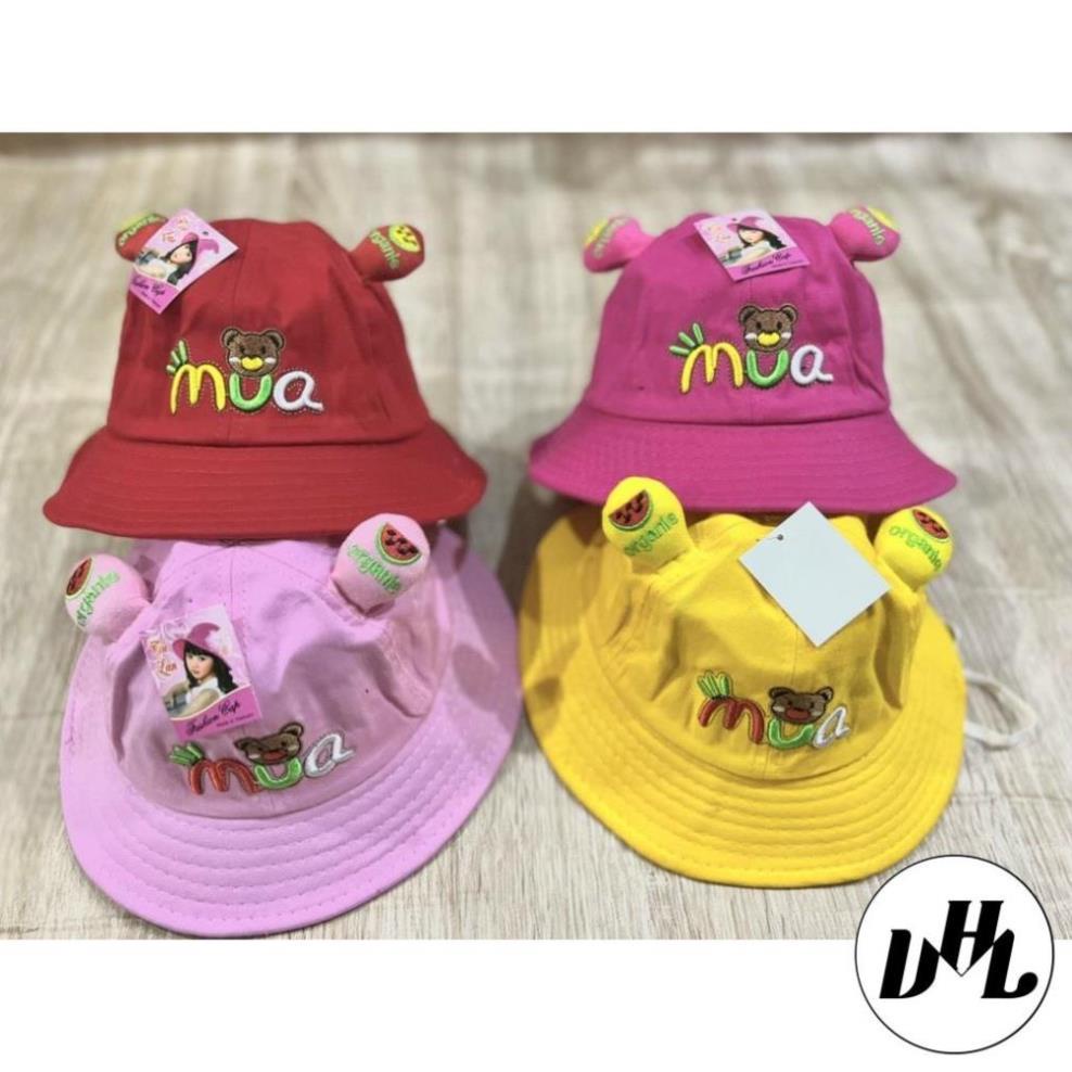 Nón cho bé (2 tuổi - 4 tuổi) , mũ trẻ em  thêu MUA  vải Cotton mềm êm cute (Ảnh thật)