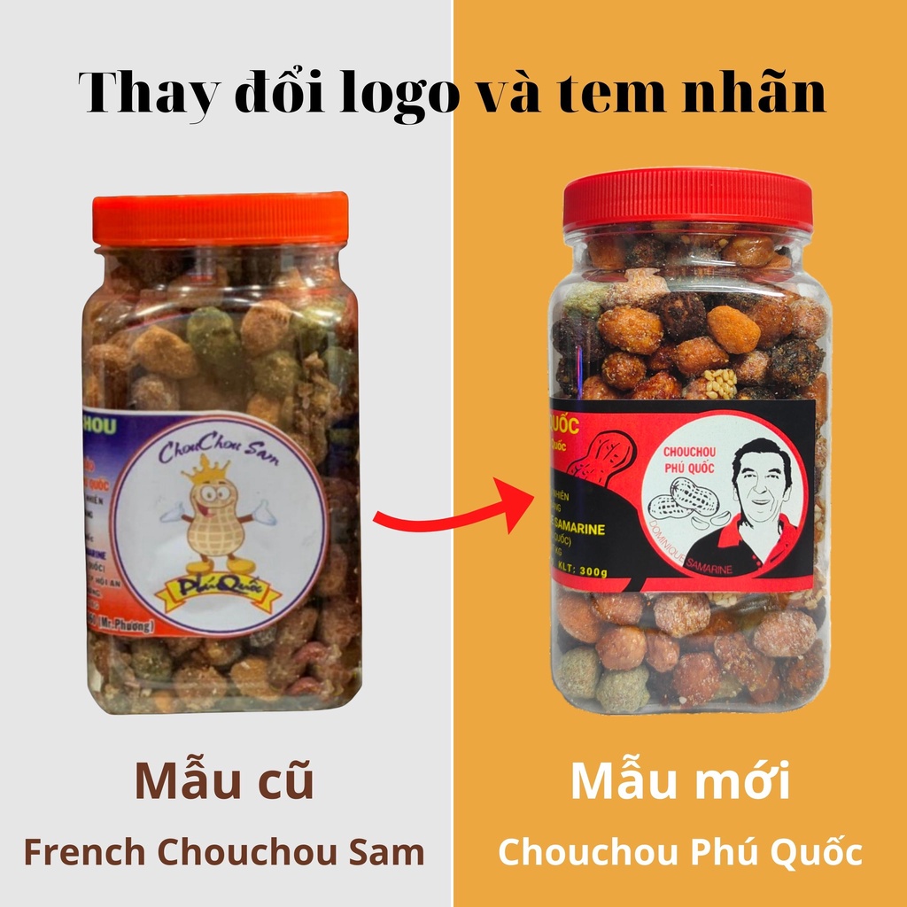 ️ Đậu phộng tỏi ớt CHOUCHOU PHÚ QUỐC ÔNG TÂY - hũ 300g