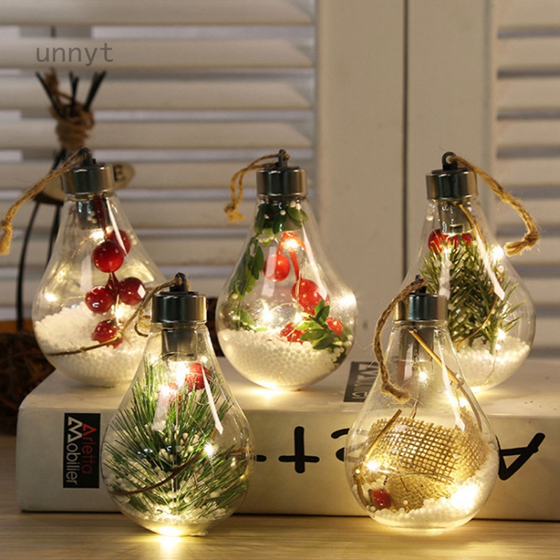 Đèn LED Dạ Quang Trong Suốt Treo Trang Trí Cây Thông Giáng Sinh Năm Mới