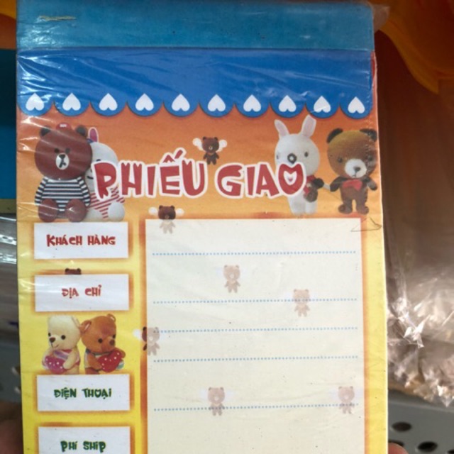 PHIẾU GIAO PHIẾU SHIP 50 Tờ