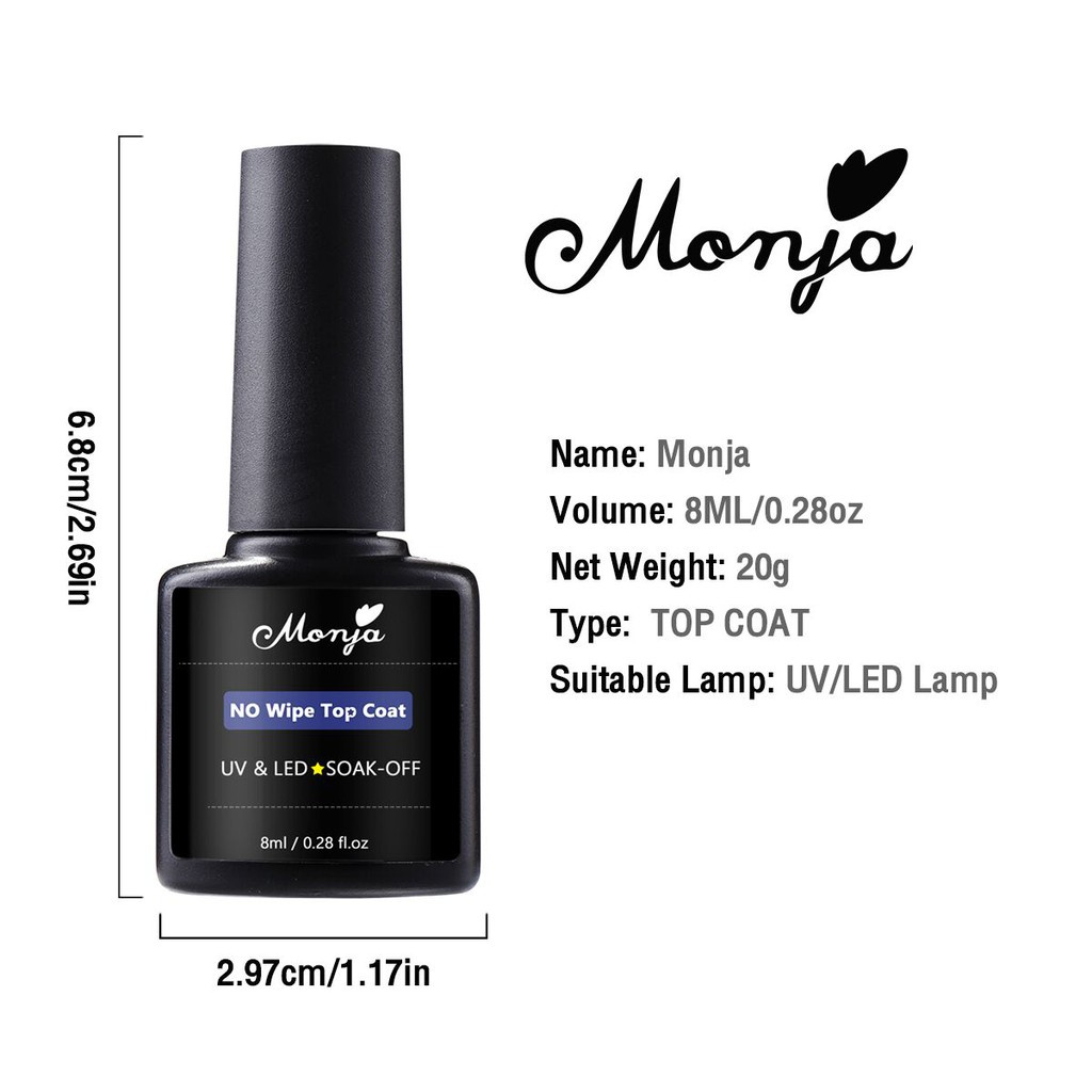 [Hàng mới về] Sơn móng tay gel Monja chuyên dùng làm sơn nền và sơn phủ