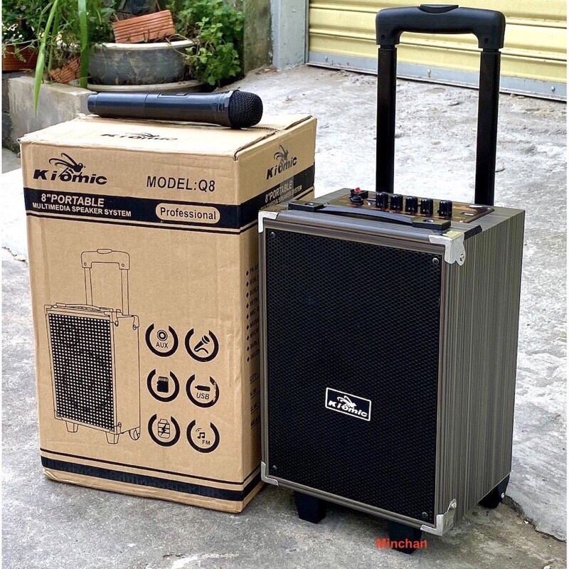 Loa Kéo Karaoke Mini Gia Đình Di Động.Tặng Kèm Micro Không Dây