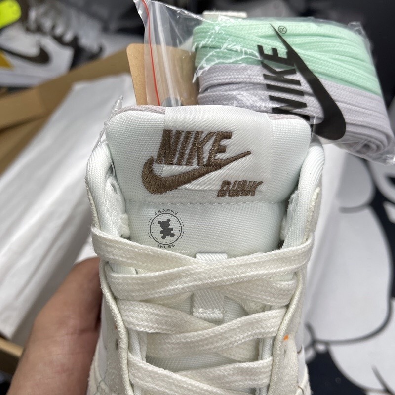 Giày thể thao nuke sb dunk disrupt 2 bản đẹp màu kem nỉ da lộn, Giầy sneaker nam nứ bản mới