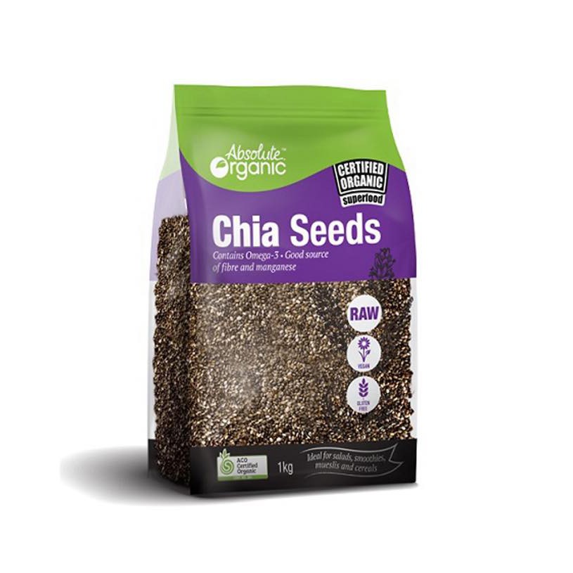 Combo 2 Gói Hạt Chia Úc Absolute Organic Vỏ Tím (1Kg/Gói)