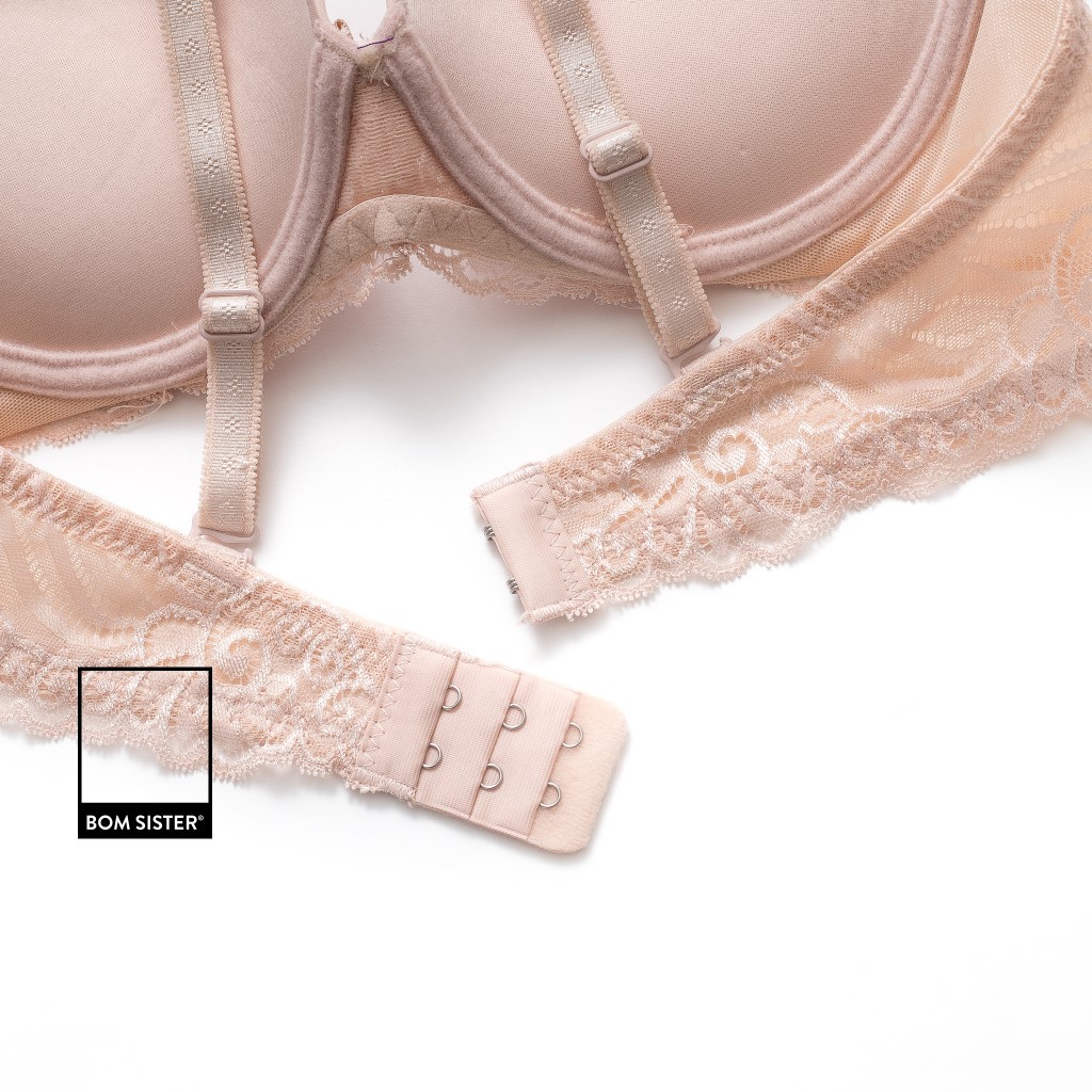 [Mã FARSBRBOM1 giảm 10% đơn 99K] Áo lót mút vừa lưng ren màu trơn có gọng nâng ngực tự nhiên BOM SISTER A0131 | BigBuy360 - bigbuy360.vn