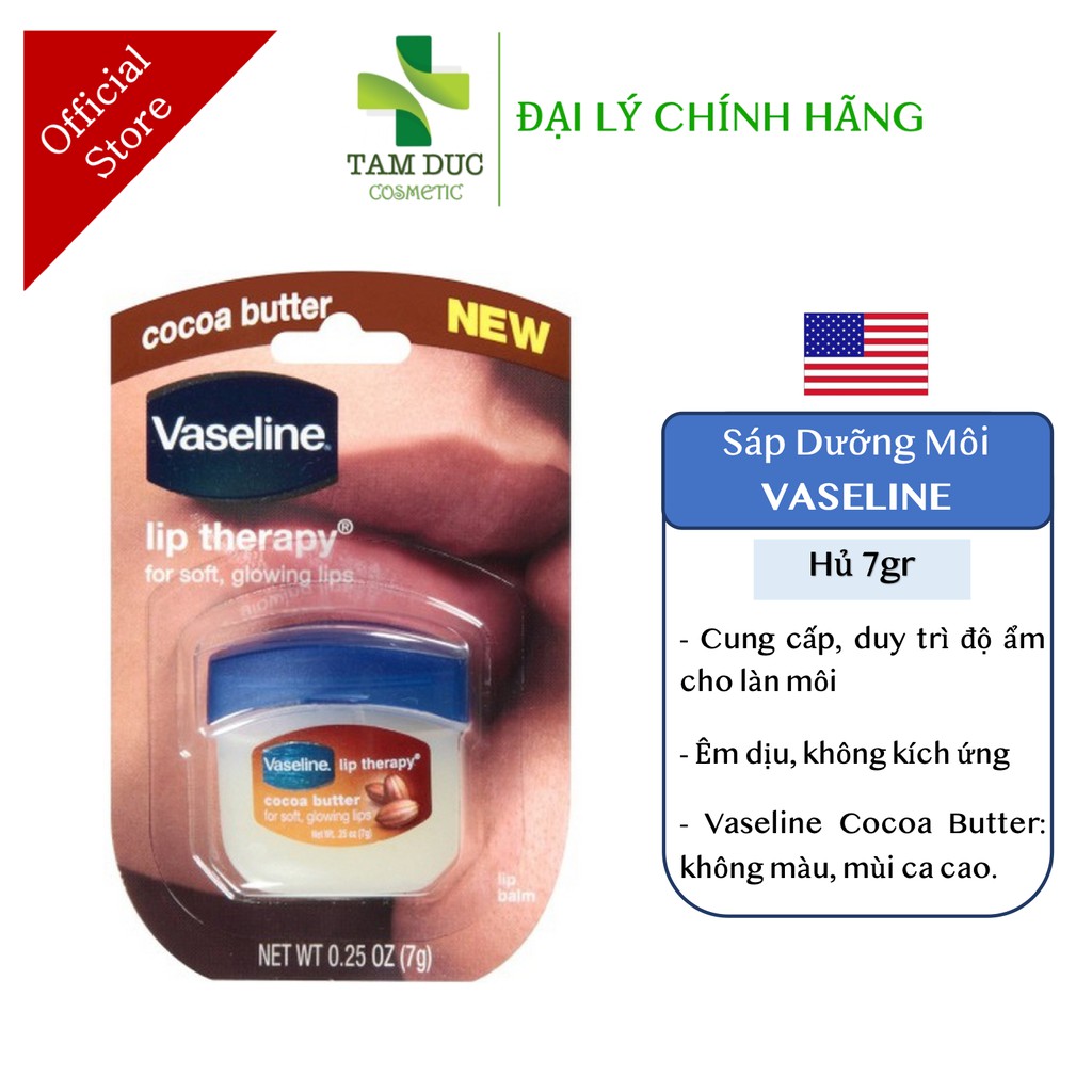 ✅[Chính Hãng] Sáp Dưỡng Môi Vaseline Lip Therapy 7g Làm Mềm Dưỡng Ẩm Môi Căng Mọng Vaselin