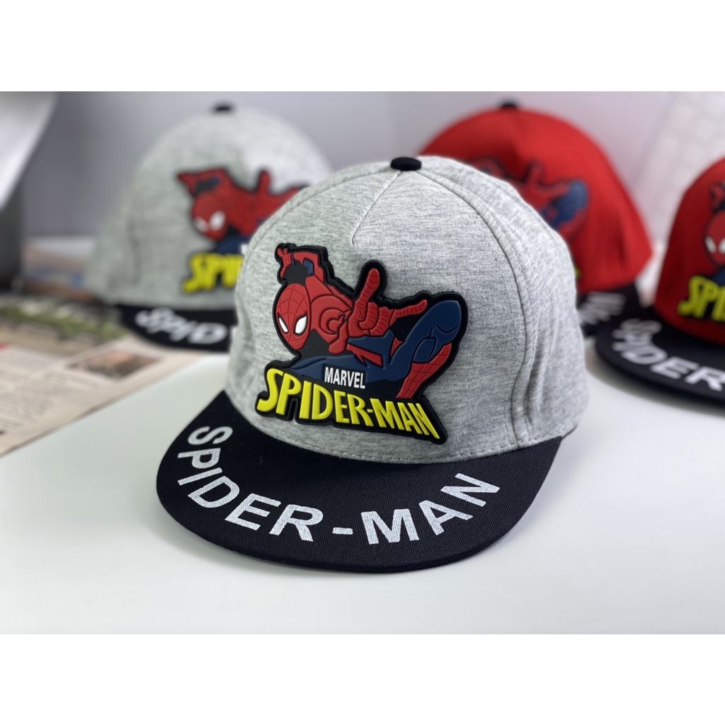 Nón snapback trẻ em 1t đến 5tuổi logo siêu nhân nhện nhựa dẻo