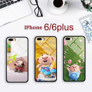Bộ ốp lưng iphone 6/6plus kính hình heo cực kì dễ thương