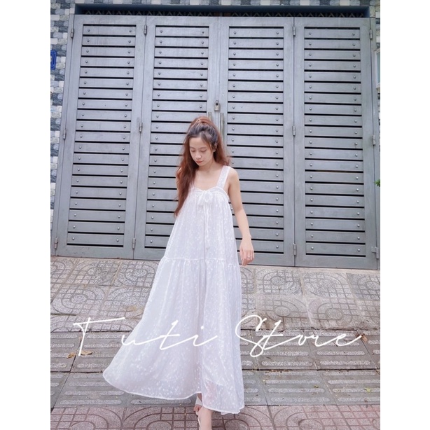 Đầm 2 dây cột nơ tiểu thư MOCHI DRESS