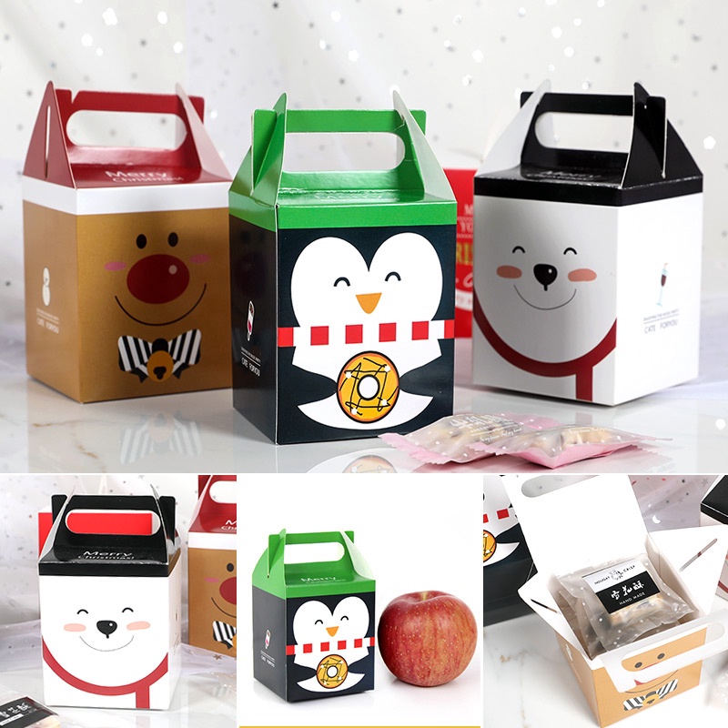 1 Túi Đựng Kẹo Giáng Sinh Hình Ông Già Noel Tuần Lộc DIY