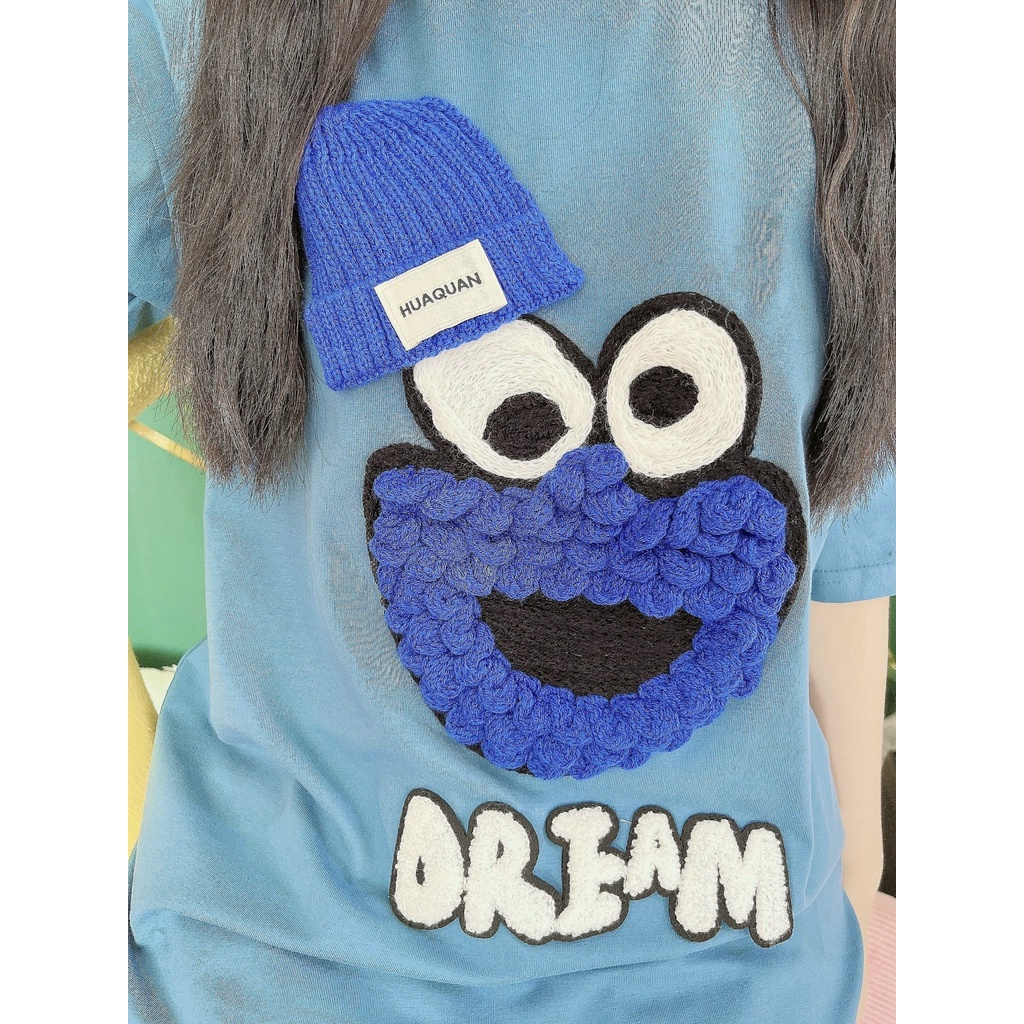 Áo Thun Hình Thêu Nổi Mặt Cười Dream Quảng Châu Cao Cấp  - AT10 | BigBuy360 - bigbuy360.vn