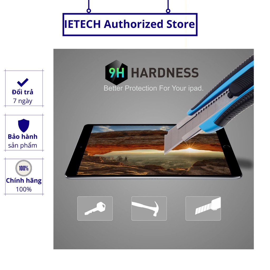 Kính cường lực cho iPad 2017/2018 chống xước, chống vỡ màn hình - Thương hiệu PKCB