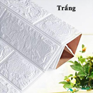 HCM - Xốp Dán Tường 3D Giả Gạch TRẮNG Loại 1 (0.85mm)