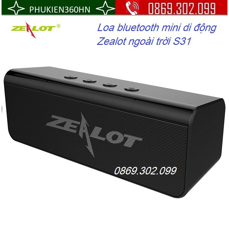 Loa bluetooth mini di động Zealot ngoài trời S31 kết nối với điện thoại máy tính nghe nhạc cực hay