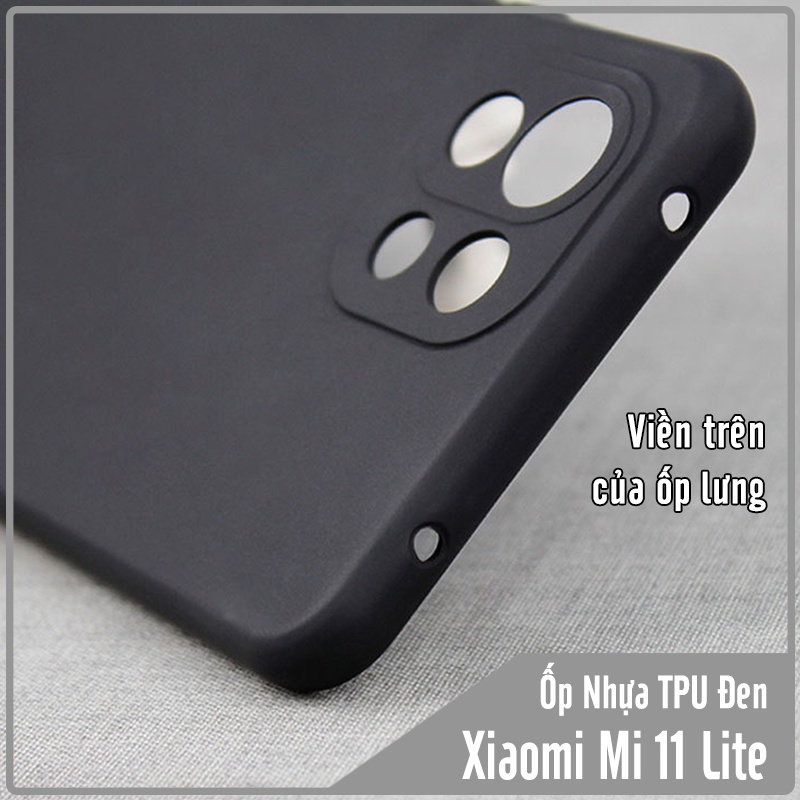 Ốp lưng cho Xiaomi Mi 11 Lite 4G - 5G - NE TPU dẻo đen nhám, che Camera